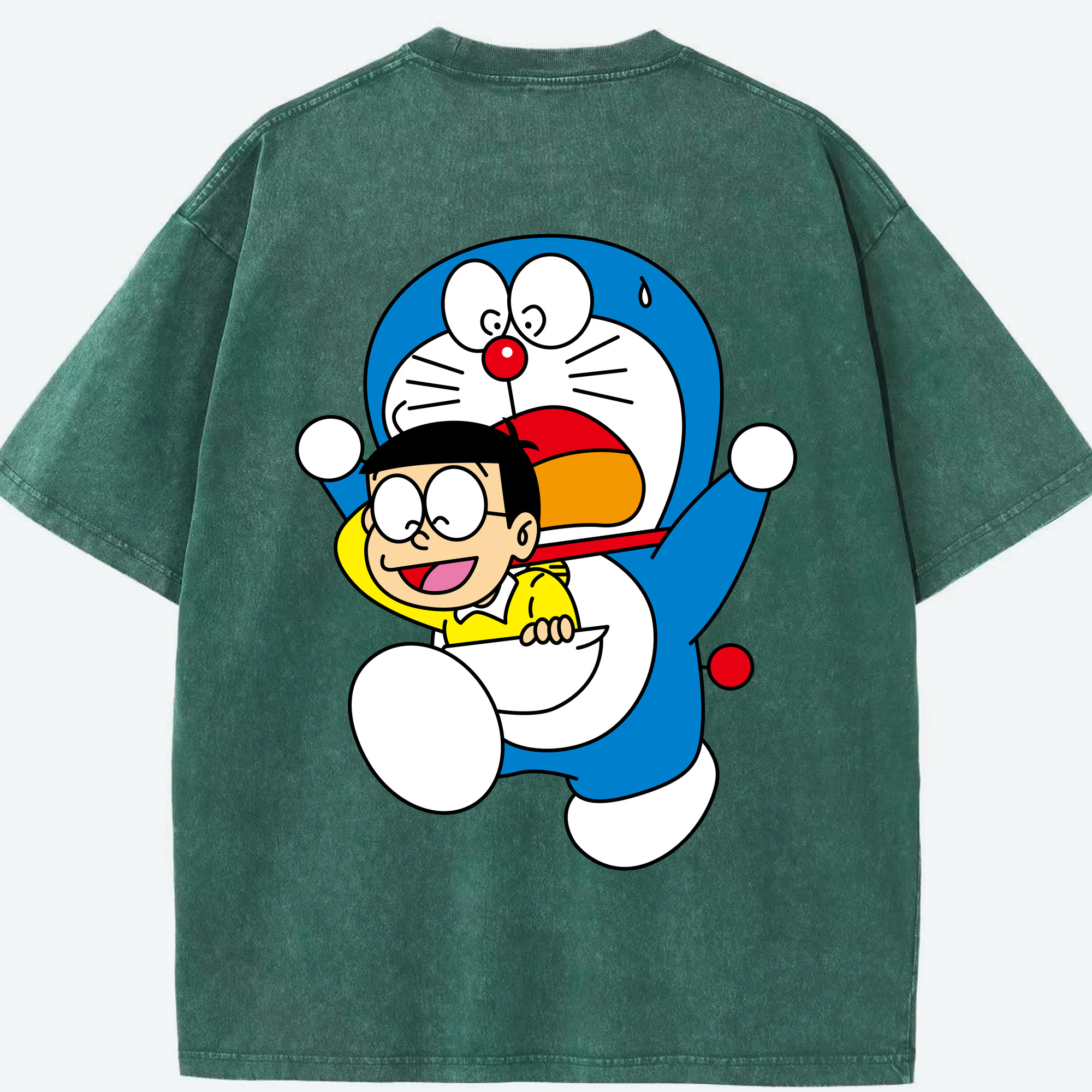 （画像用） ドラえもん Doraemon 綿100% ヴィンテージ風 半袖Tシャツ（背面プリント）